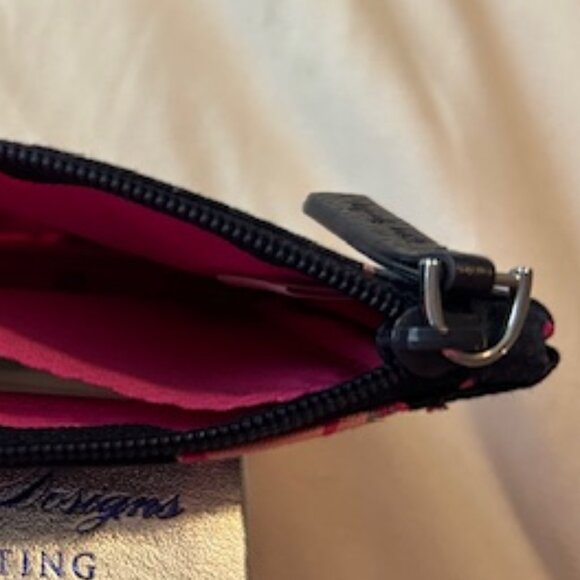 Vera Bradley "Flamingo Fiesta" Cotton Zip ID Case w/ Key Ring (Retired Pattern) - Picture 6 of 6